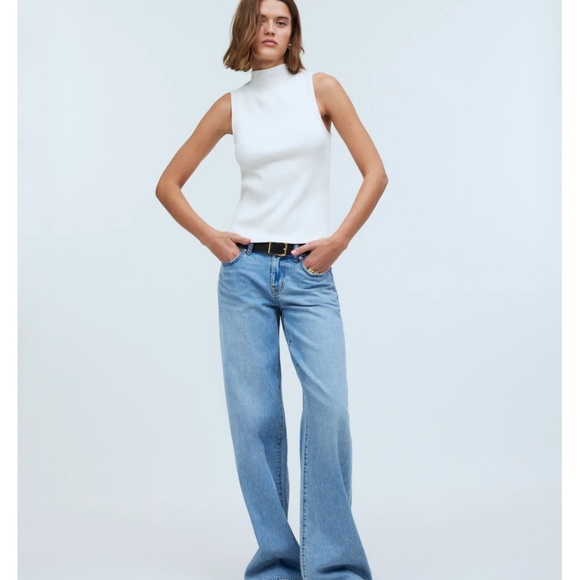 NWT Madewell Ivory Side-Slit Mockneck Tank SZ Various - Picture 6 of 6